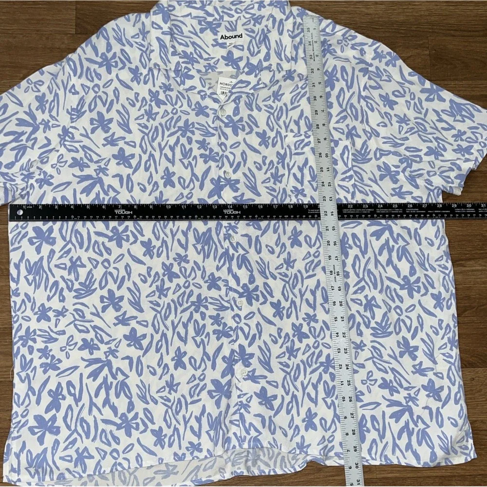 Nordstrom Brand Mens Shirt XXXL 3XL Sketched Floral Vacation Beach Artsy Boat